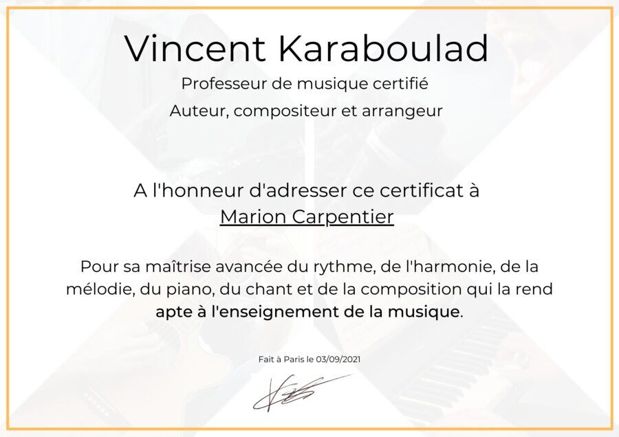 Modèle de certificat